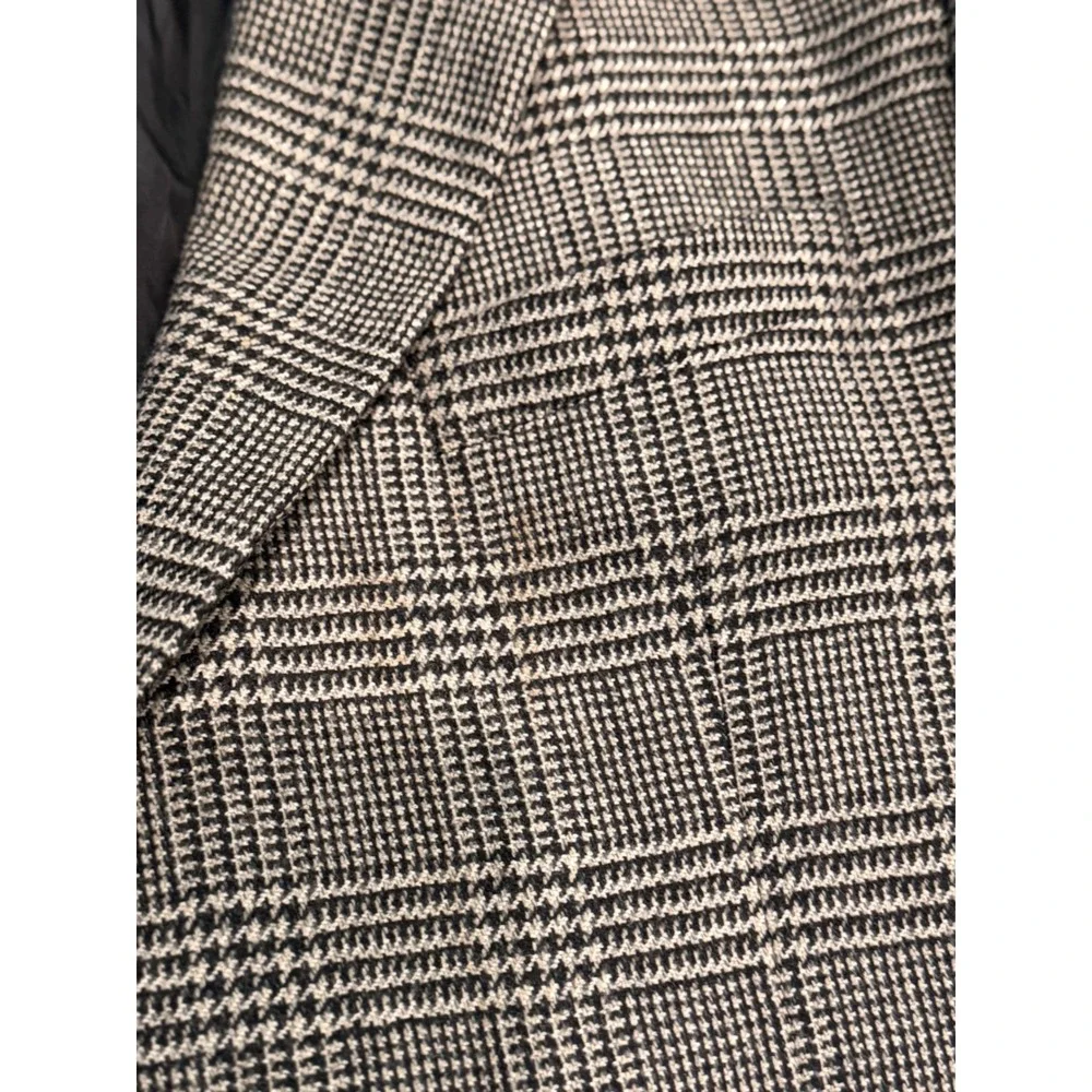 Mens Chaps Ralph Lauren Grey Plaid Two Button Blazer Notched Lapel Sport Coat